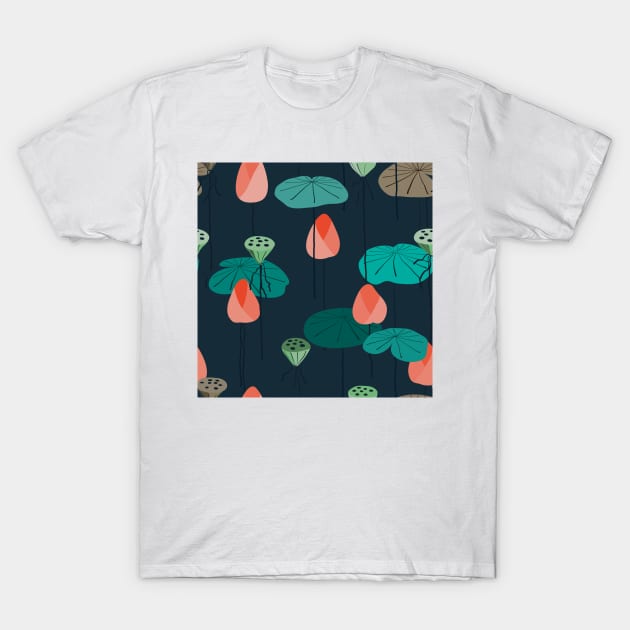 Lotus Flower and Root T-Shirt by martynzero